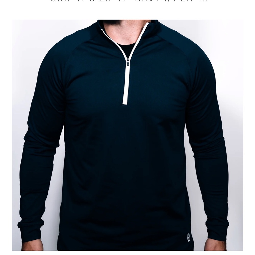 Birdie2Bogey GRIP IT & ZIP IT" NAVY 1/4 ZIP LONG SLEEVE Large